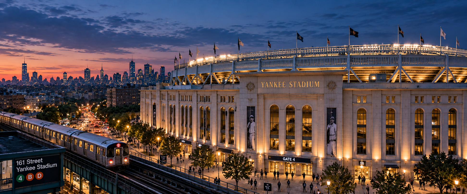 Cinematisk vy av Yankee Stadium i New York
